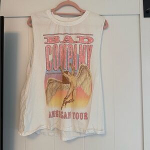 Recycled Karma White Bad Company Graphic Tank Top